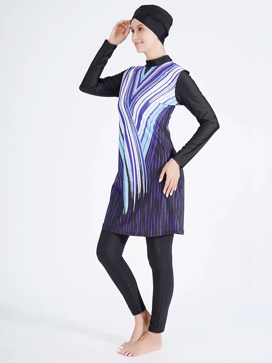 Plus Size 3PCS Muslim Swimwear Burkini - top   pants   hijab