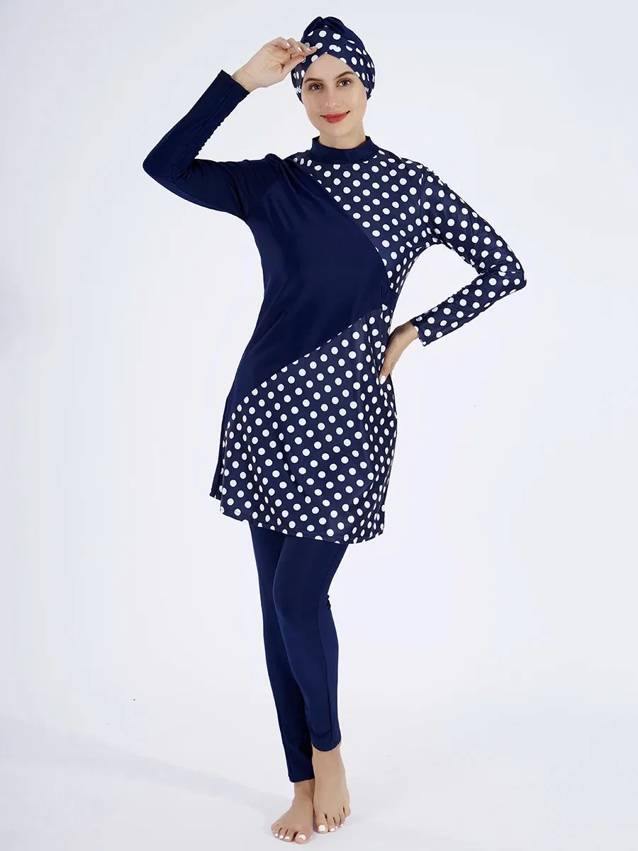 Plus Size 3PCS Muslim Swimwear Burkini - top   pants   hijab