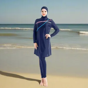 Plus Size 3PCS Muslim Swimwear Burkini - top   pants   hijab