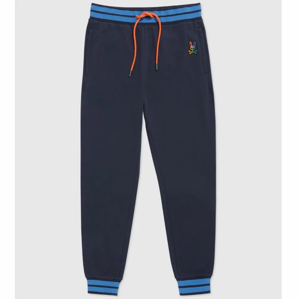 Psycho Bunny Warwick Colorblock Logo Pants (Navy) B6P112Q1FT