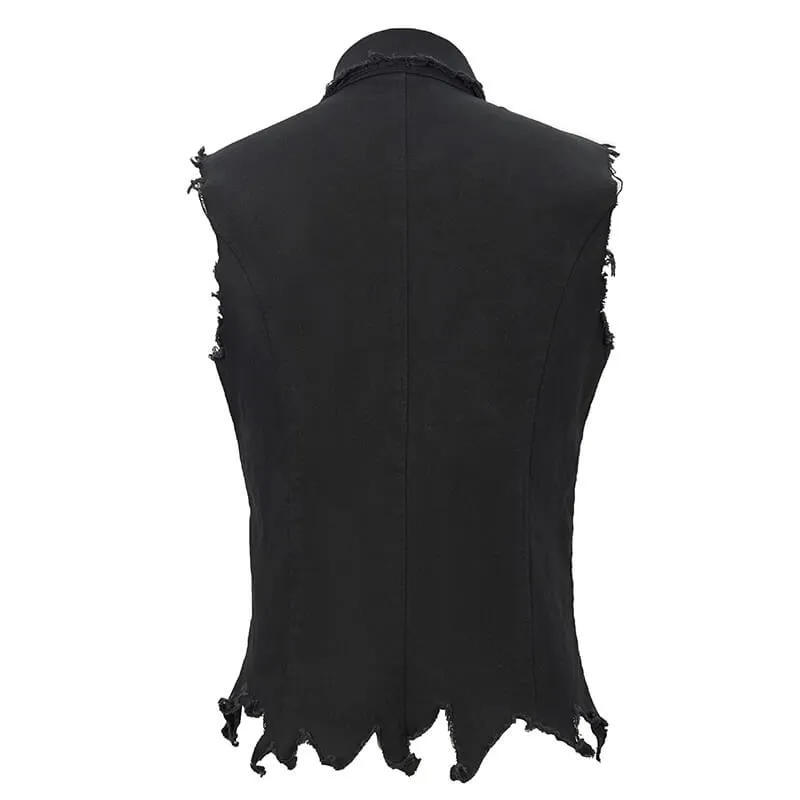 Punk Heavy Metal Men's Waistcoat With Loops And Buckles / Arternative Male Clothing