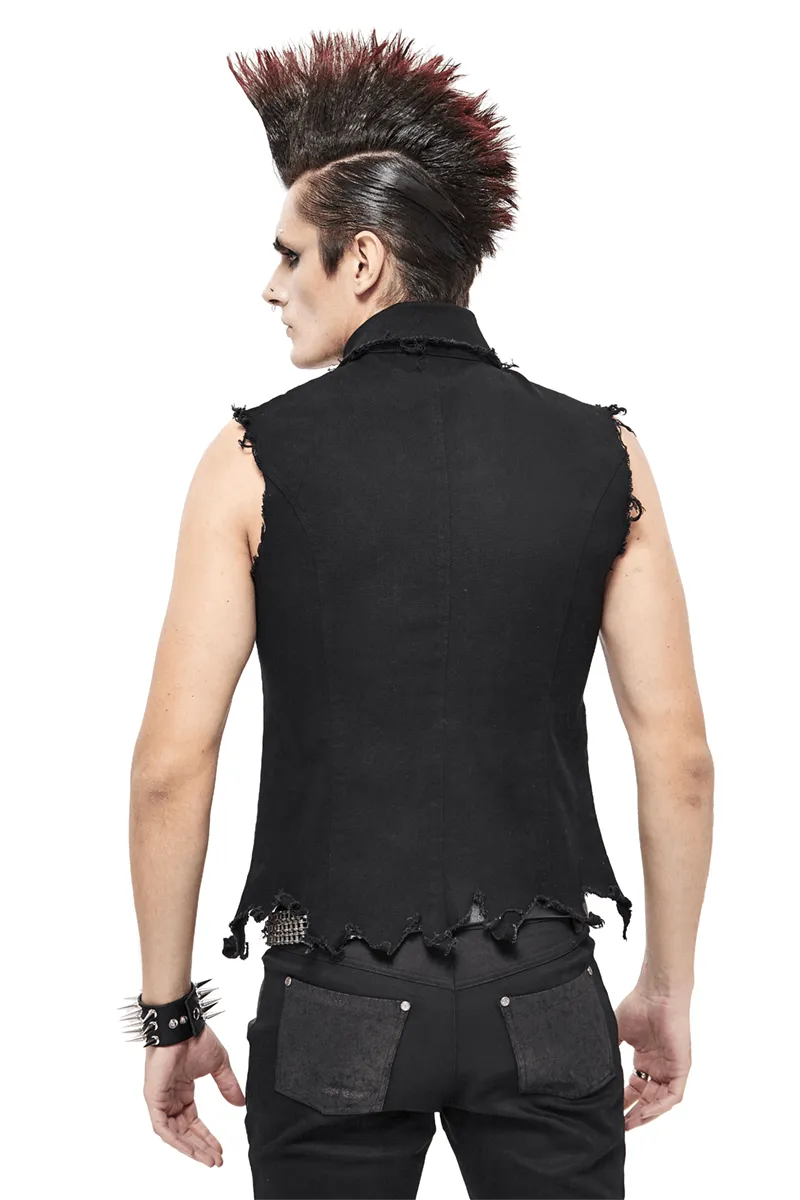 Punk Heavy Metal Men's Waistcoat With Loops And Buckles / Arternative Male Clothing