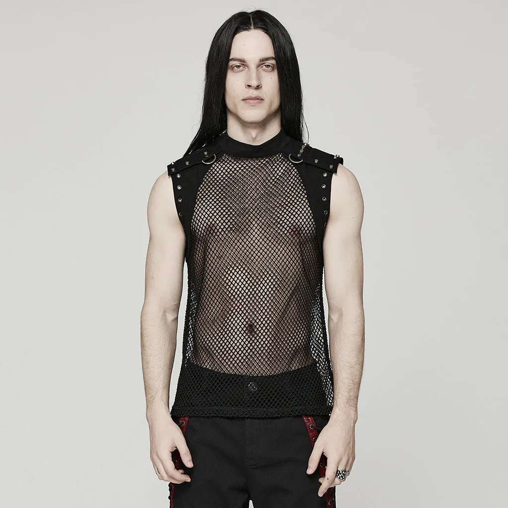 Punk mesh Translucent men Vest WT-620DQM WT-620BXM