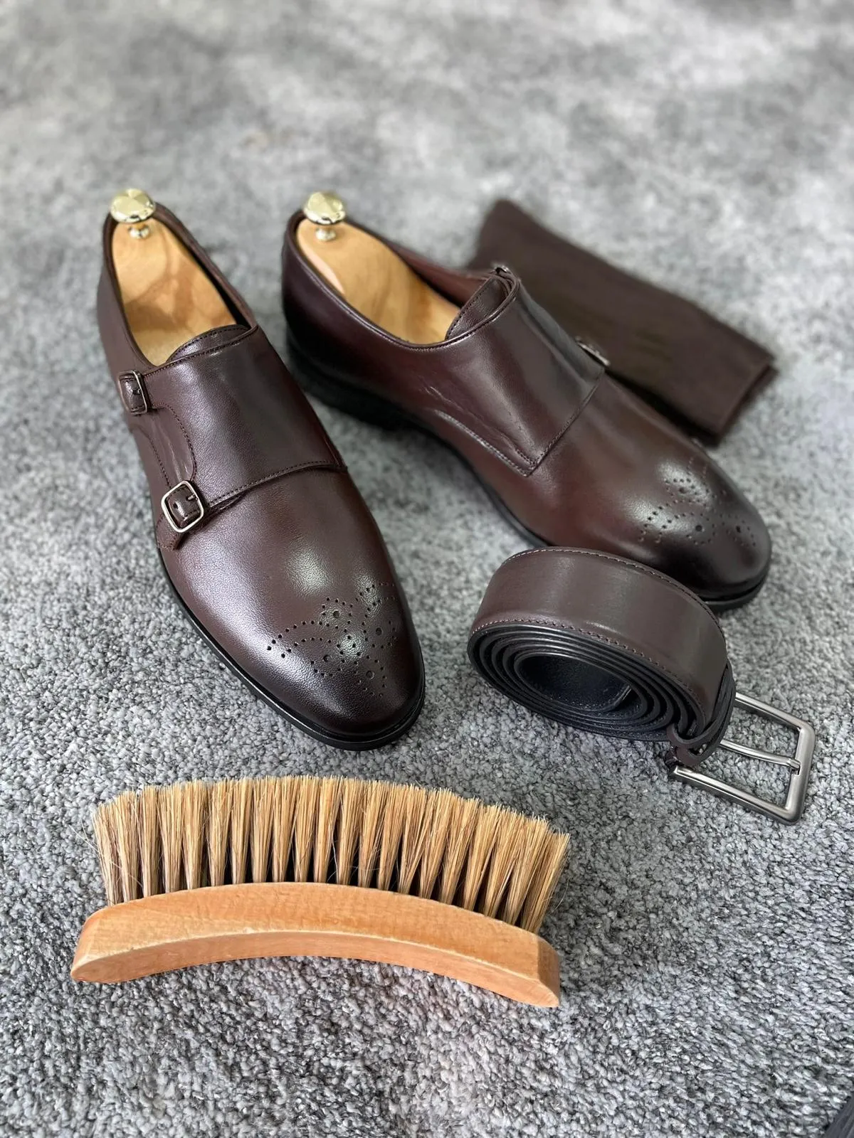 Reese Special Edition Double Buckled Classic Brown Shoes