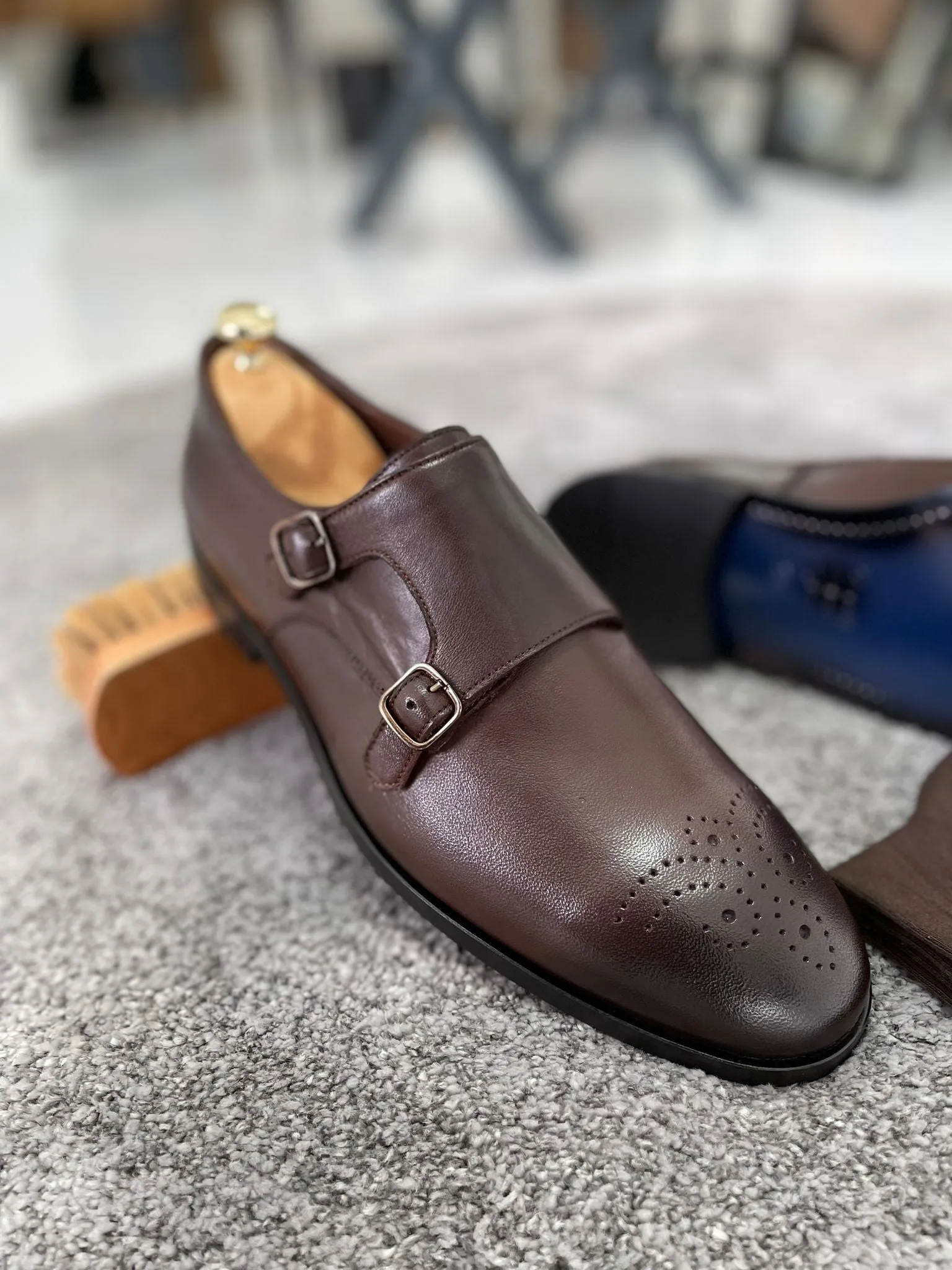 Reese Special Edition Double Buckled Classic Brown Shoes