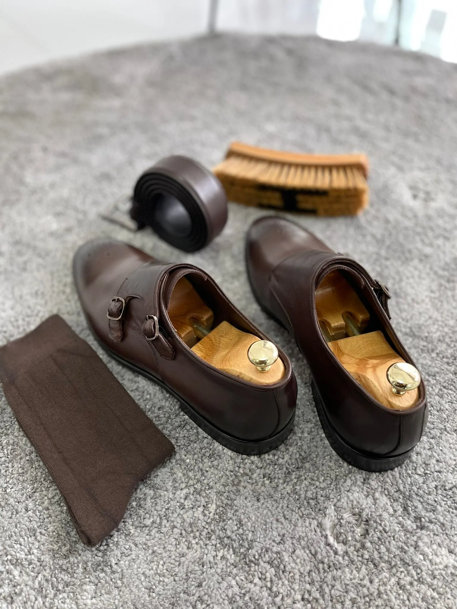 Reese Special Edition Double Buckled Classic Brown Shoes