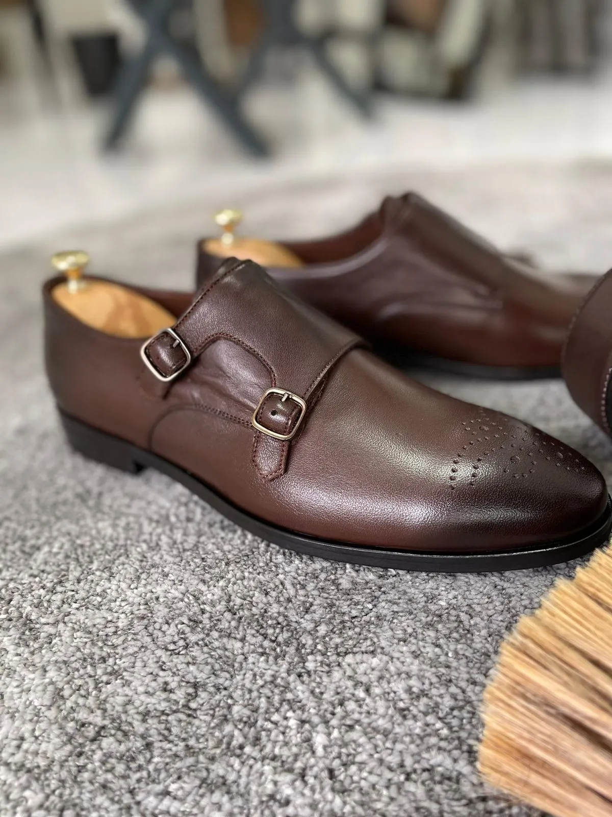 Reese Special Edition Double Buckled Classic Brown Shoes