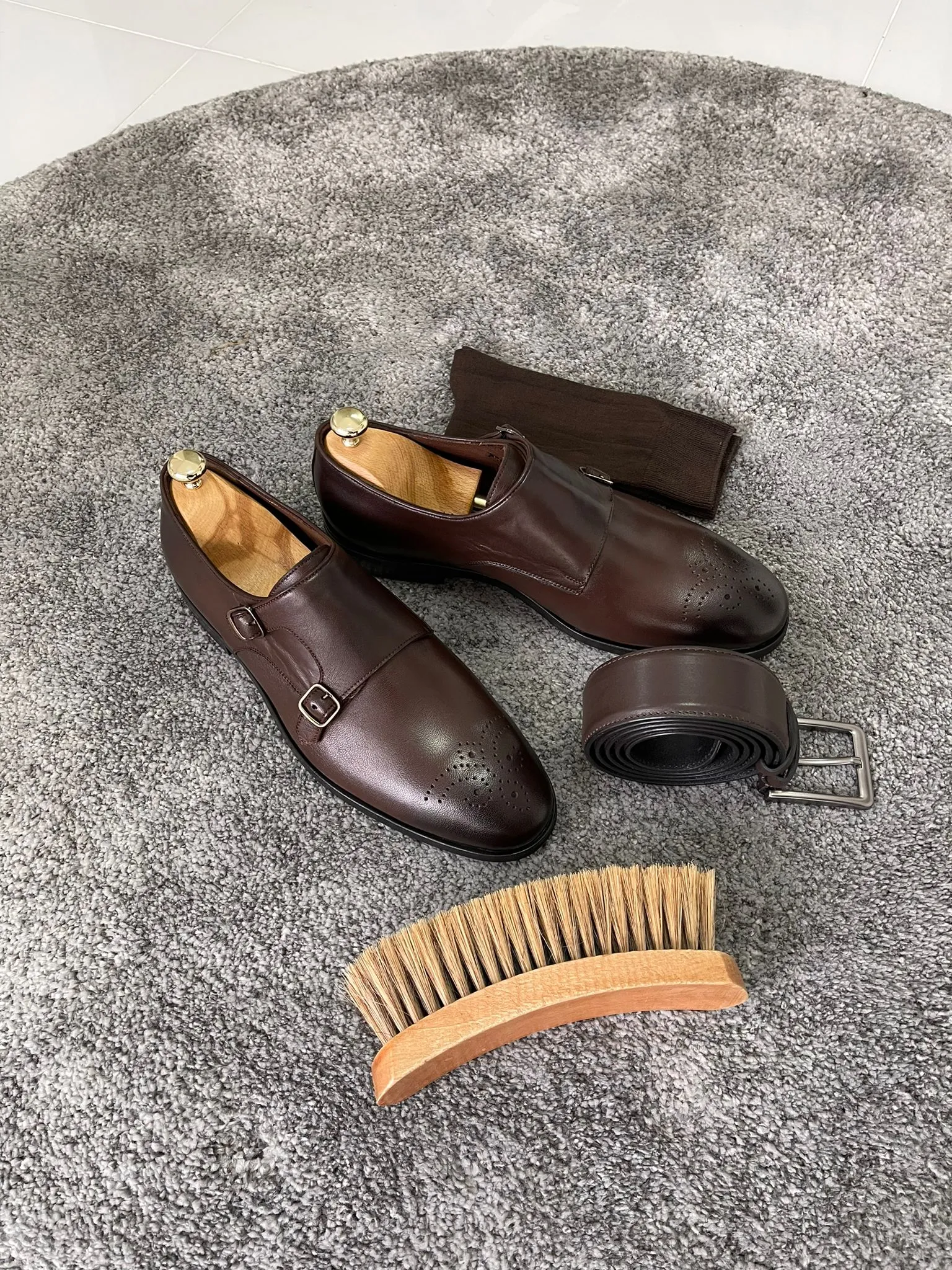 Reese Special Edition Double Buckled Classic Brown Shoes