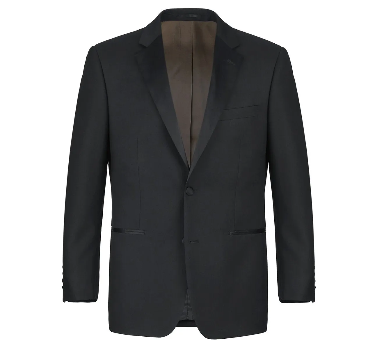 RENOIR Satin Classic Fit Notched Lapel 2-Piece 100% Wool Tuxedo Suit RI508-1