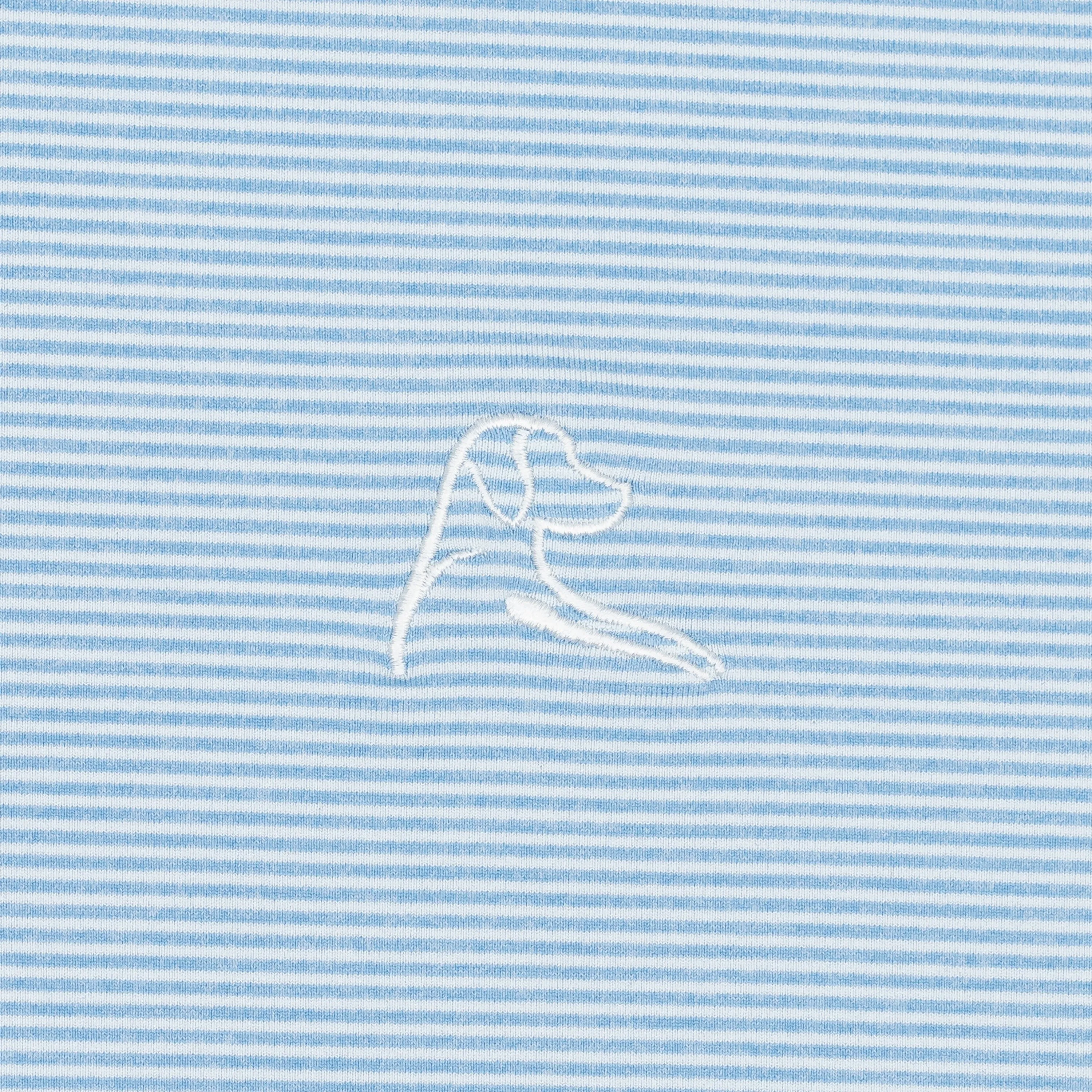 Riva Heather Stripe Performance Q-Zip | The Riva Heather Stripe - Ice Pick Blue/White