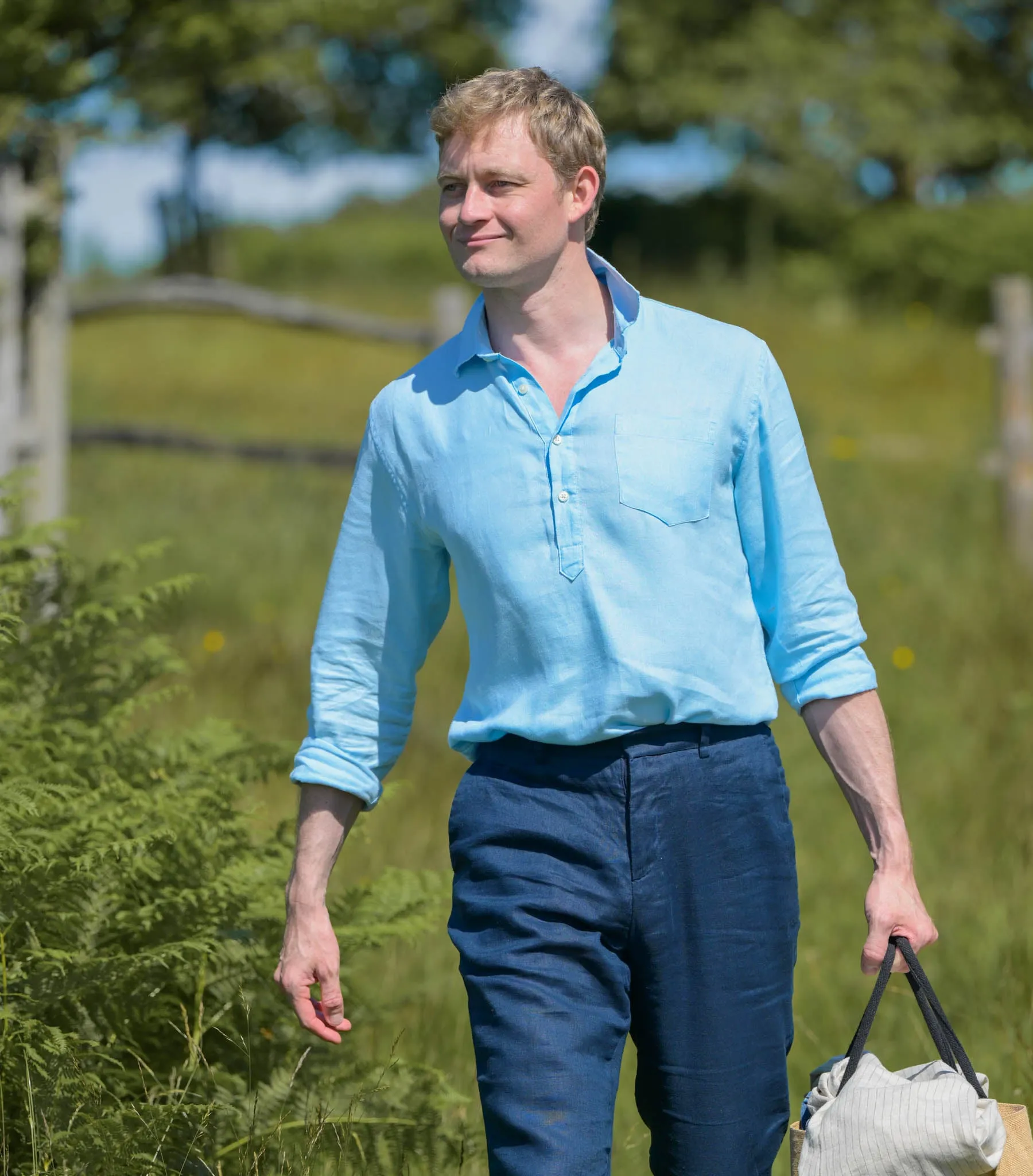 Samarkand Blue Explorer Hemp Shirt