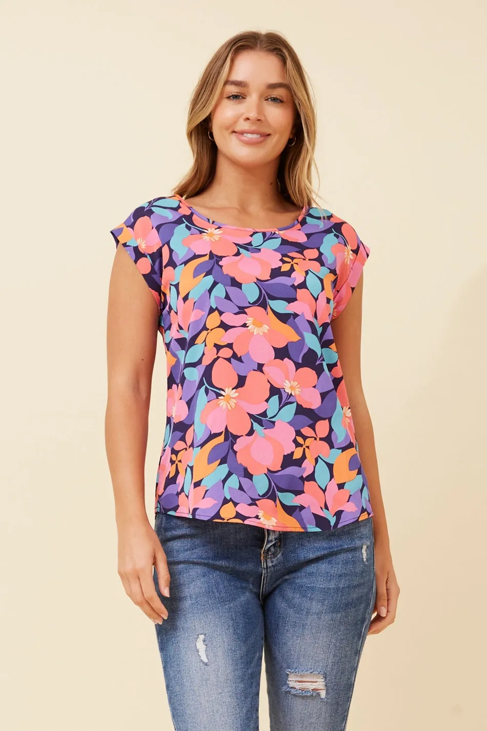 SHELLY FLORAL PRINT TOP