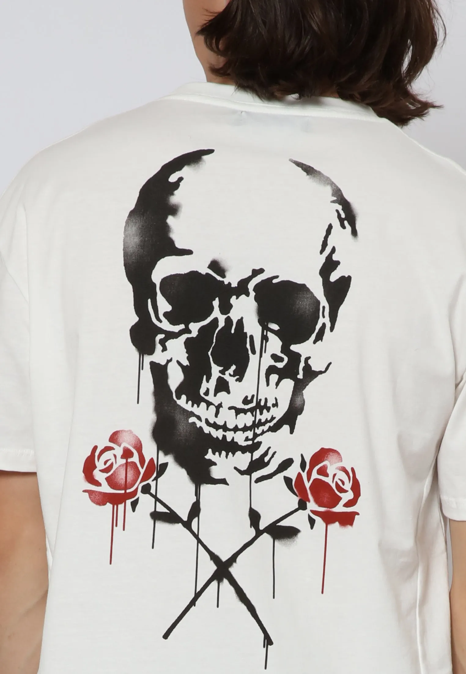 SKULL STENCIL T-SHIRT OFF WHITE