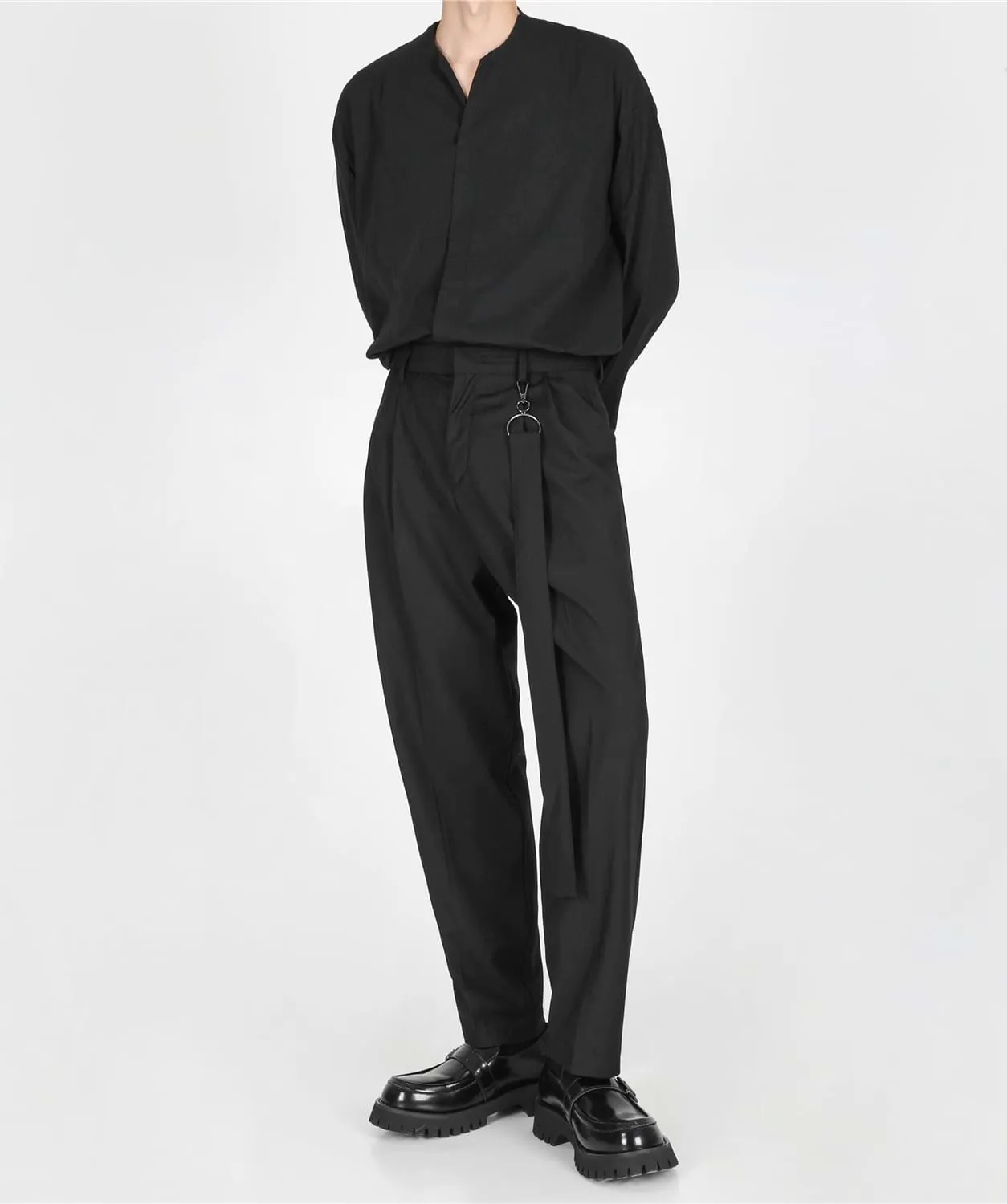 Slim Fit Lightweight Pants with Strap