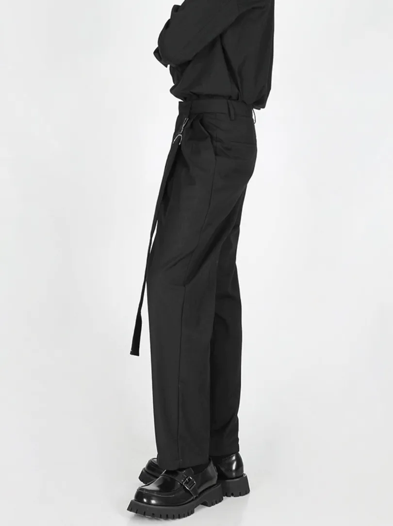 Slim Fit Lightweight Pants with Strap