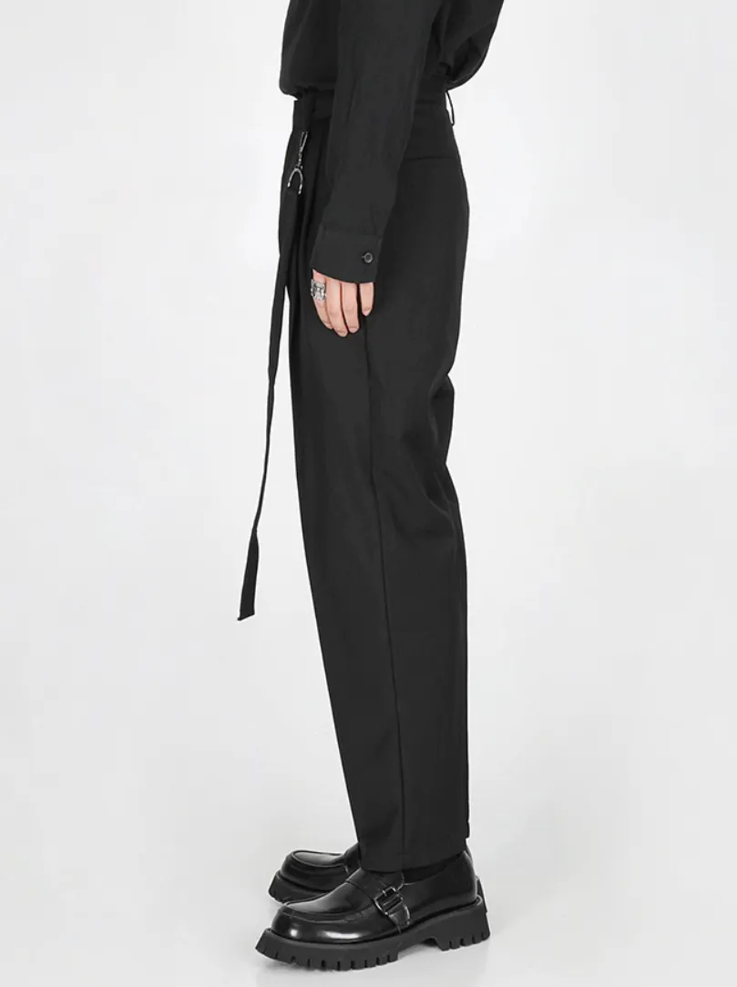 Slim Fit Lightweight Pants with Strap