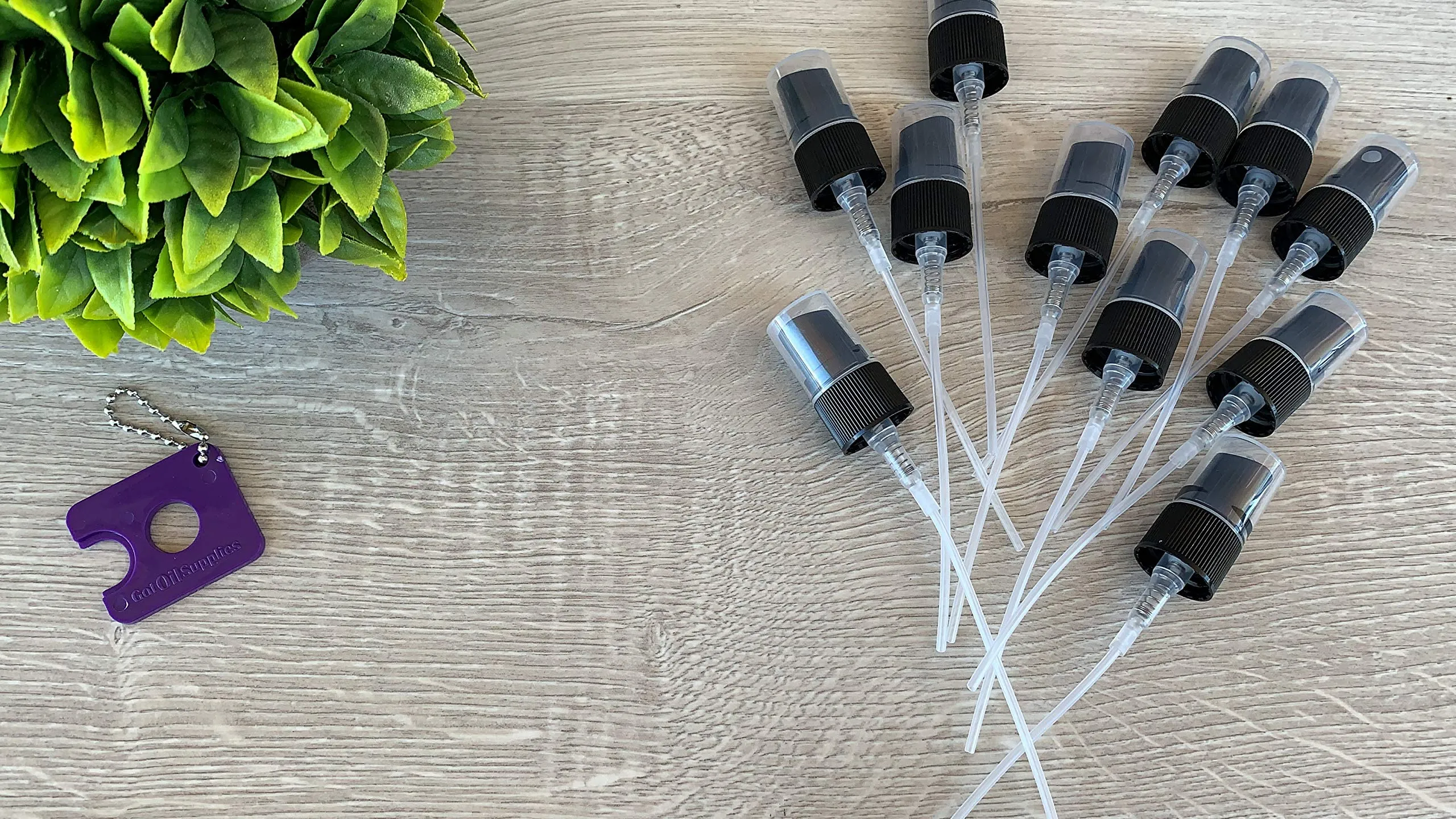 Spray Bottle Tops For Essential Oil Bottles. Reduce, Reuse and Recycle Your Empty EO Containers and Bottles With Our Fine Mist Sprayer Replacement Pump (Black) by Got Oil Supplies