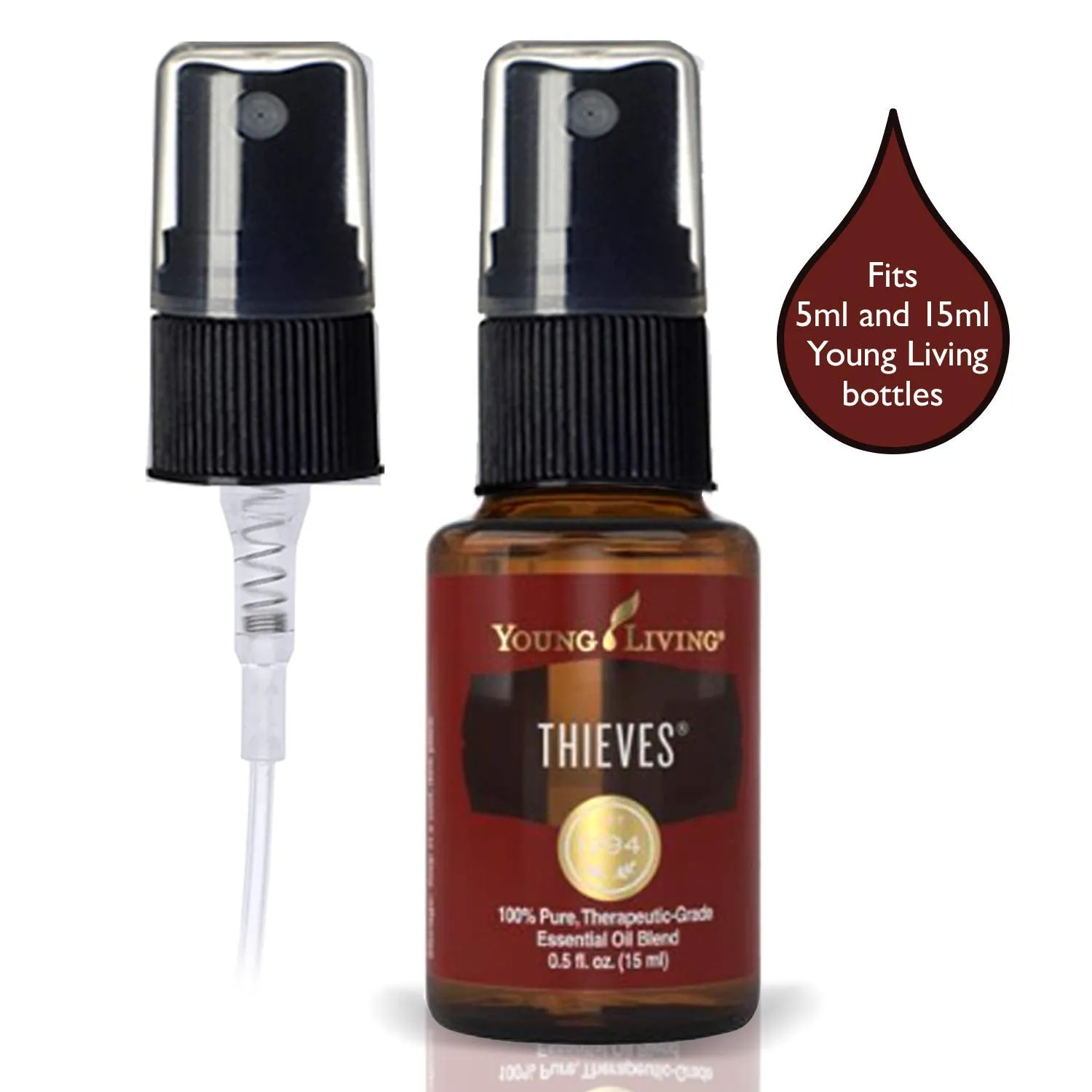 Spray Bottle Tops For Essential Oil Bottles. Reduce, Reuse and Recycle Your Empty EO Containers and Bottles With Our Fine Mist Sprayer Replacement Pump (Black) by Got Oil Supplies