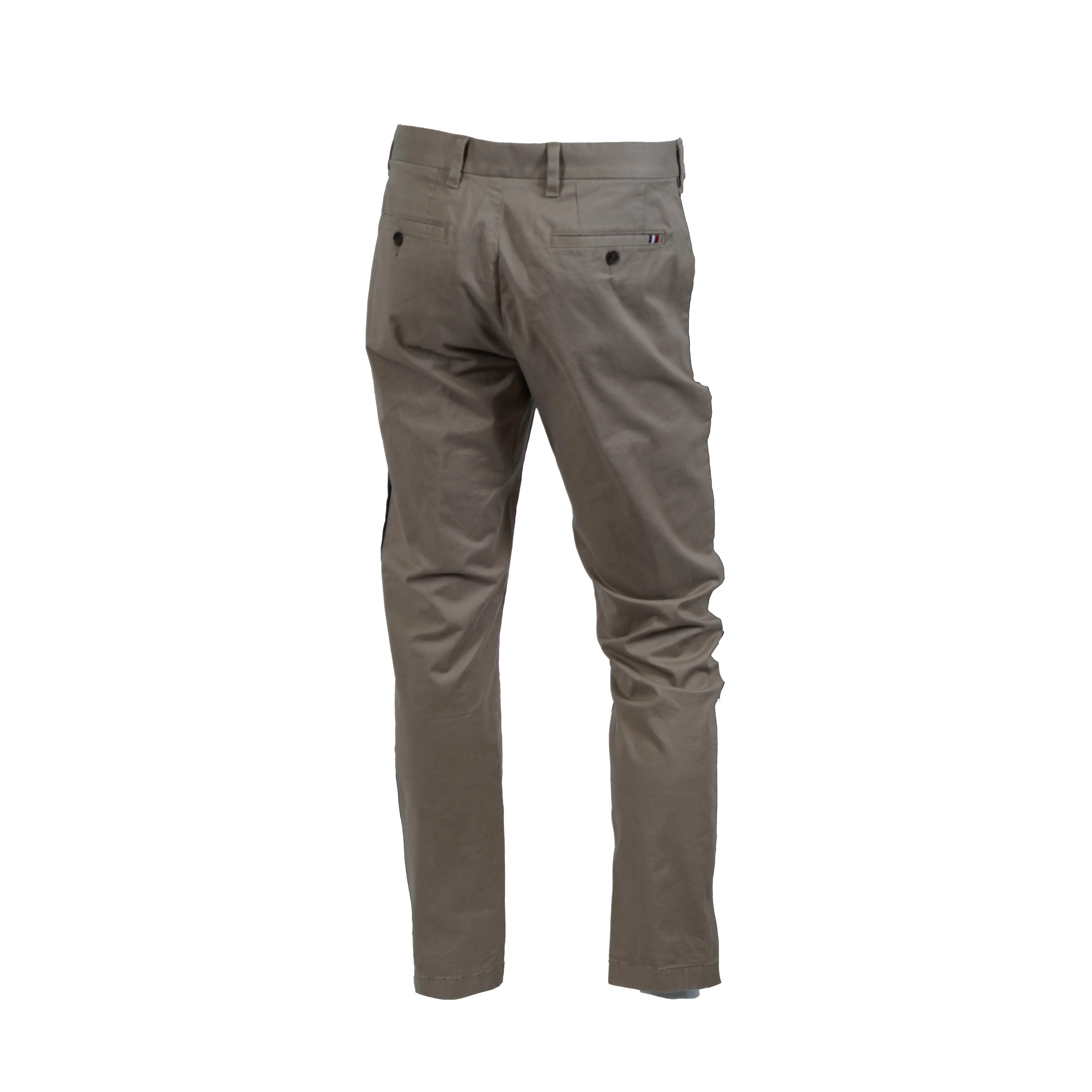 Tommy Hilfiger Men's Side Stripe Custom Fit Chino Pants Beige Navy Blue 32x32