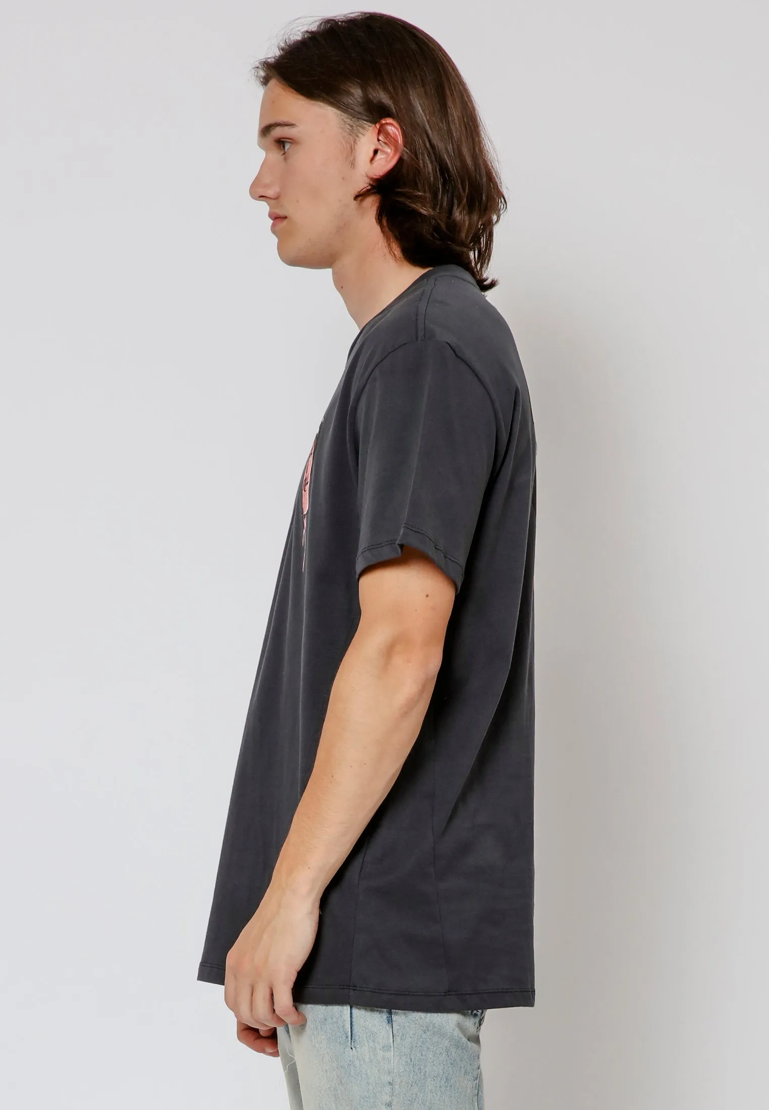 TONGUE T-SHIRT WASHED BLACK