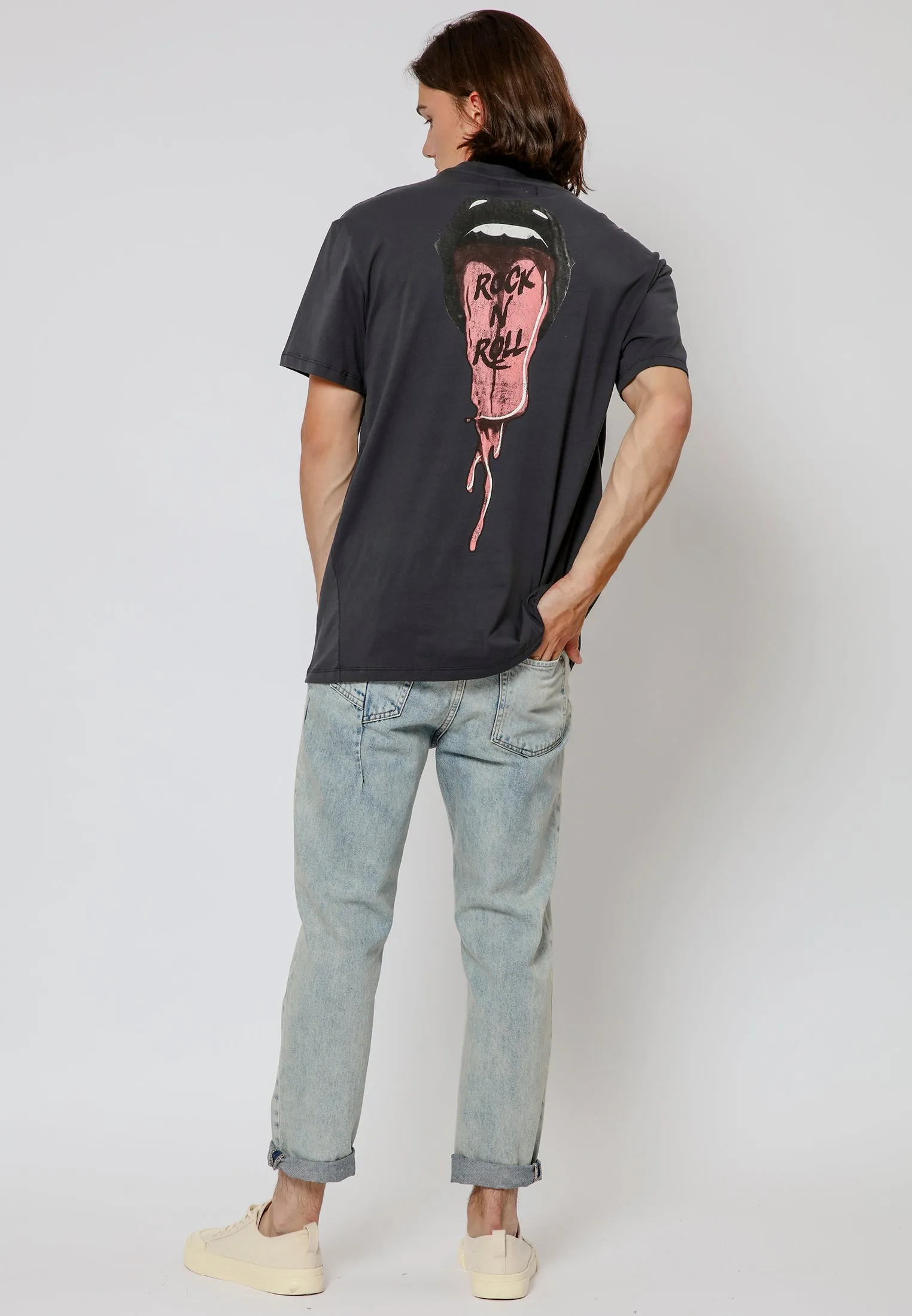 TONGUE T-SHIRT WASHED BLACK