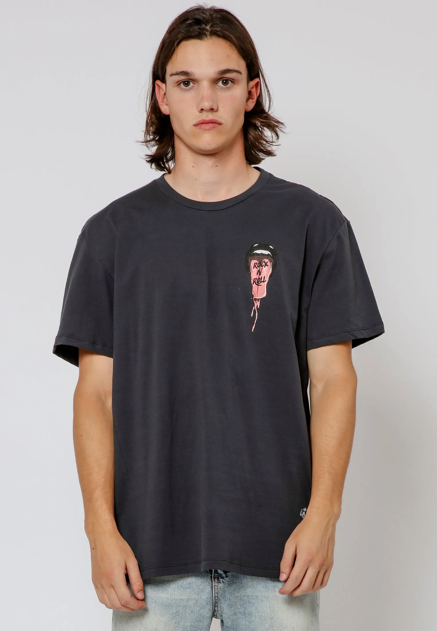 TONGUE T-SHIRT WASHED BLACK