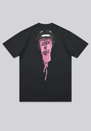 TONGUE T-SHIRT WASHED BLACK