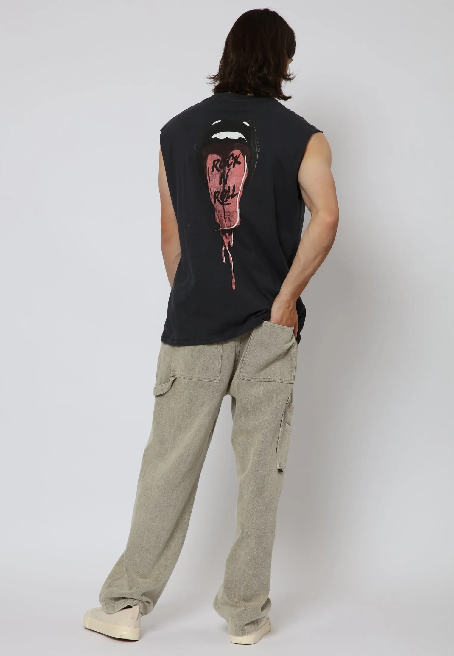 TONGUE TANK TOP WASHED BLACK