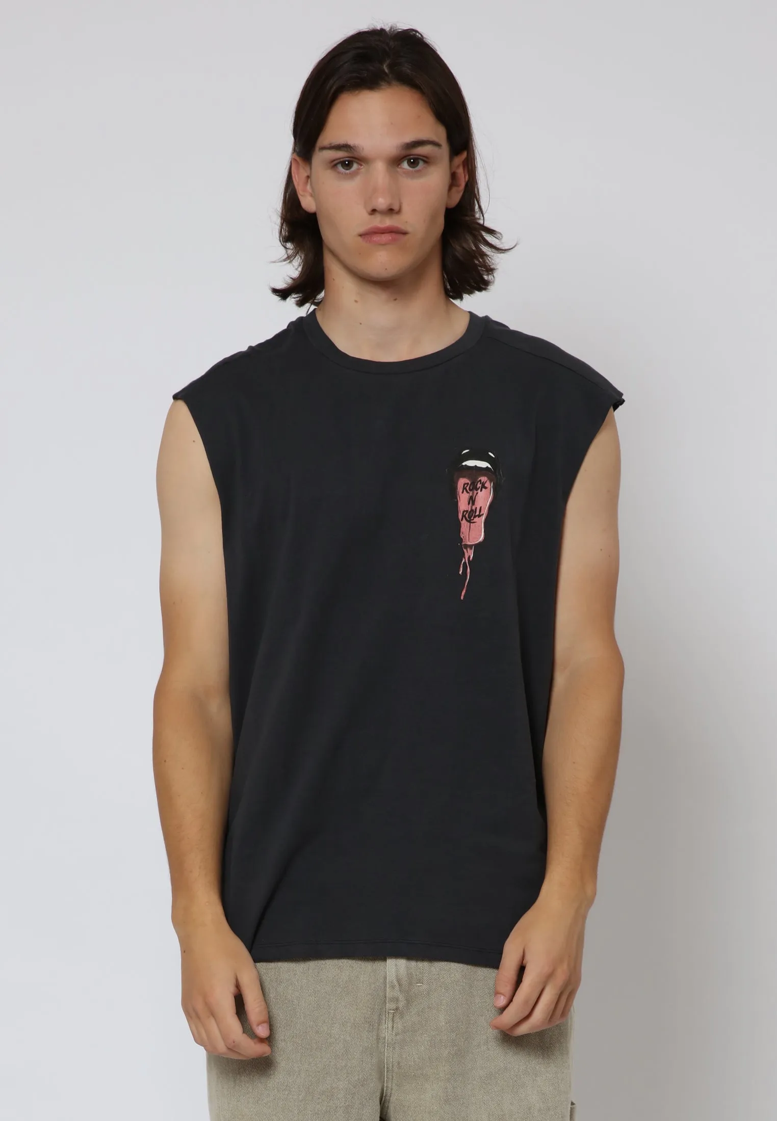 TONGUE TANK TOP WASHED BLACK