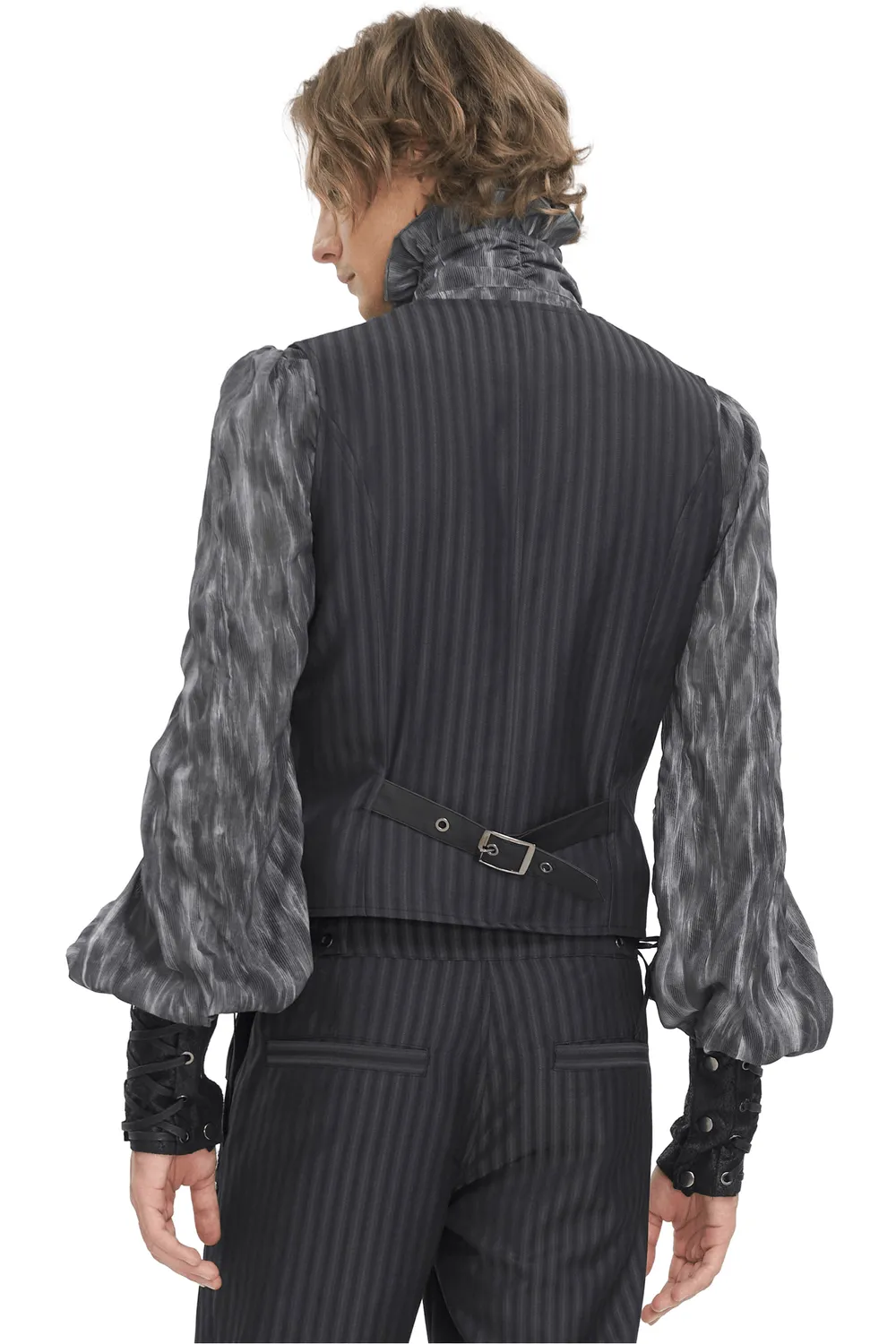 Vintage Gothic Striped V-Neck Waistcoat for Men