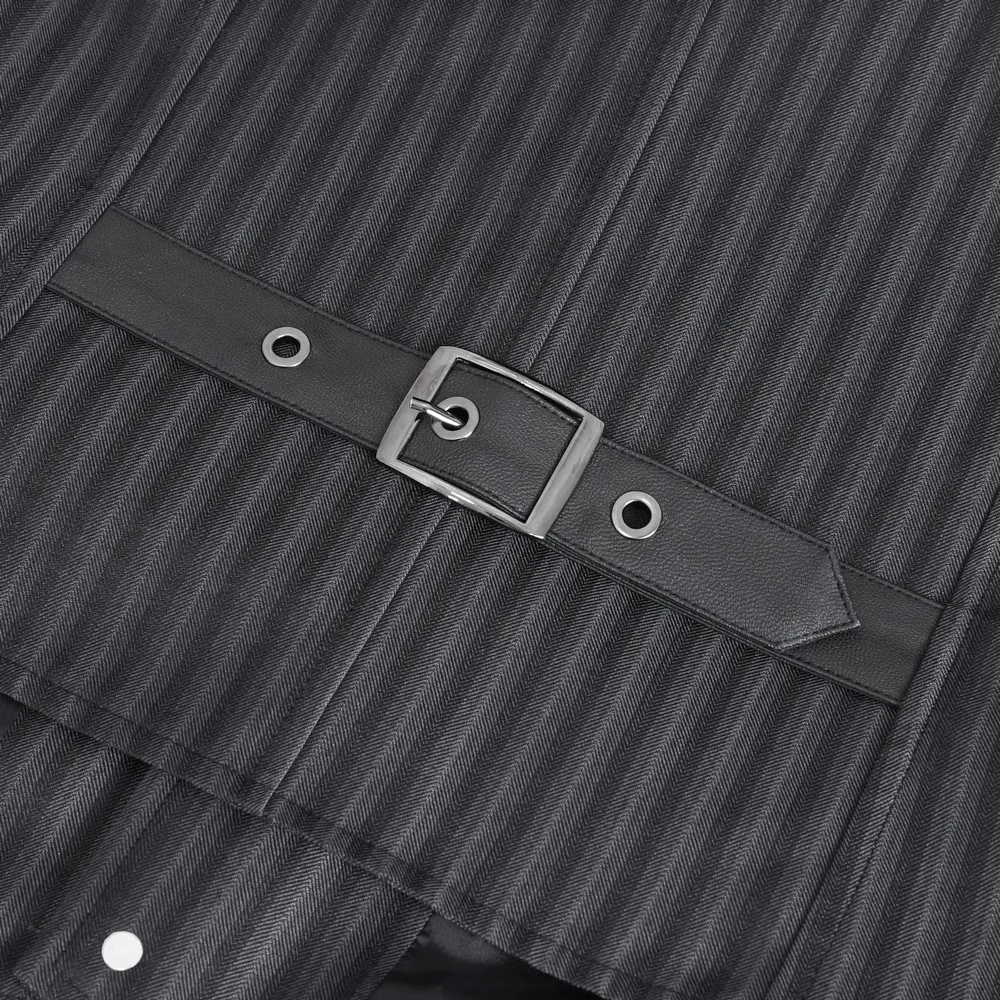 Vintage Gothic Striped V-Neck Waistcoat for Men