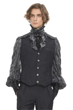 Vintage Gothic Striped V-Neck Waistcoat for Men