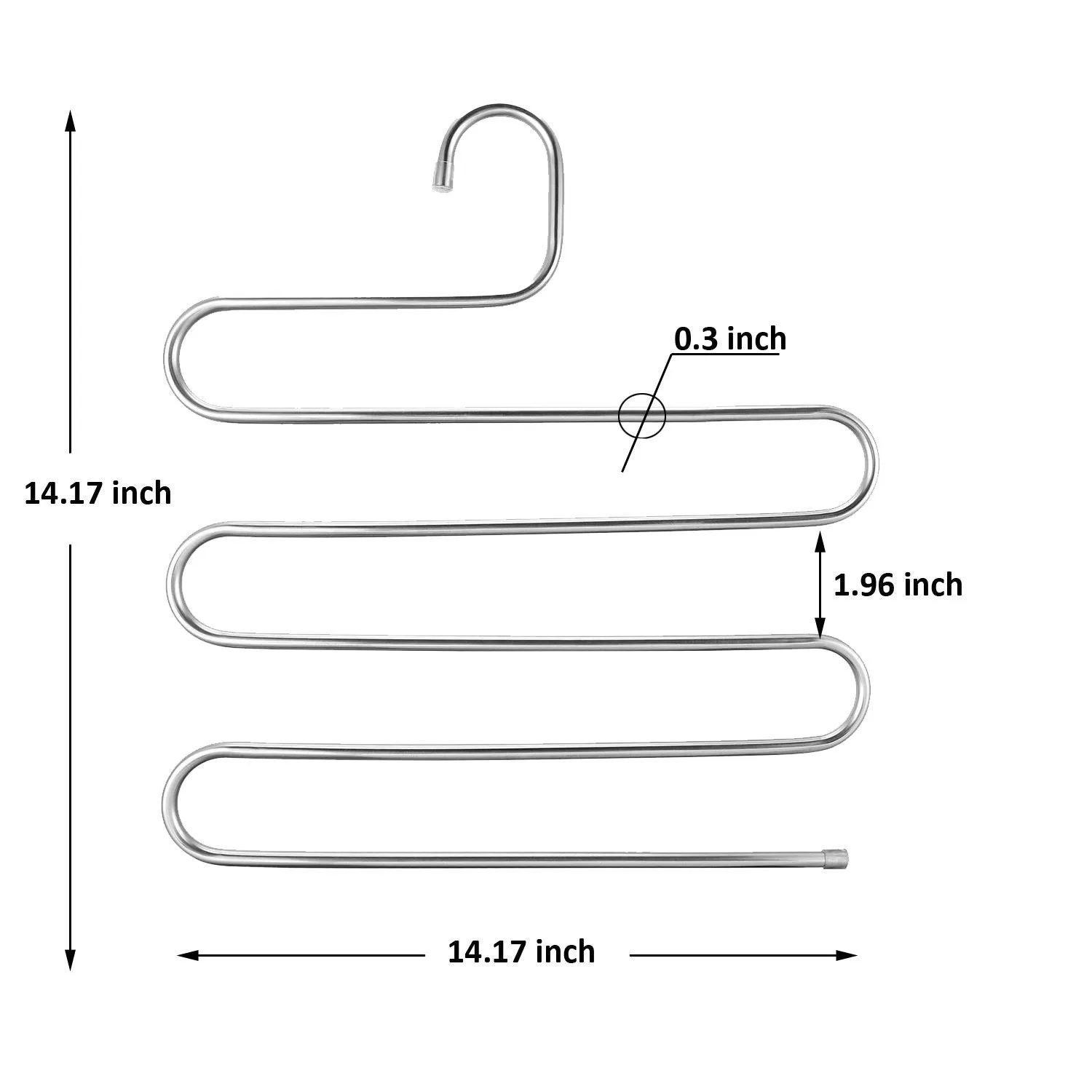Visionhome S Type 5 Layer Stainless Steel Hanger with Multi-Purpose for Pants Cloths Tie Scarf 10Pack