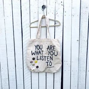 'WITH THE BAND' PAINTED TOTE BAG