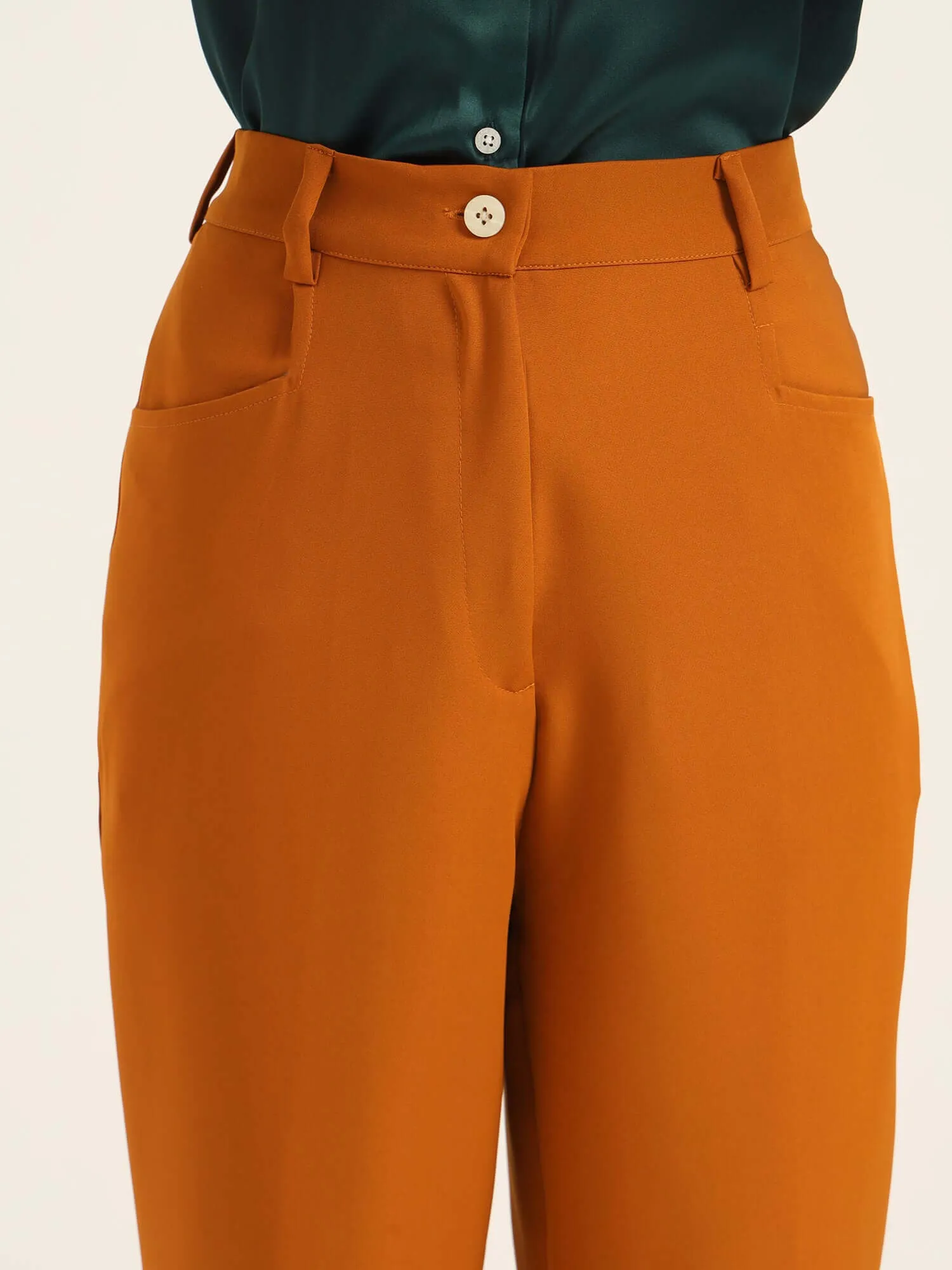 Women'S Luxury Banana Crepe Sepia C Pant