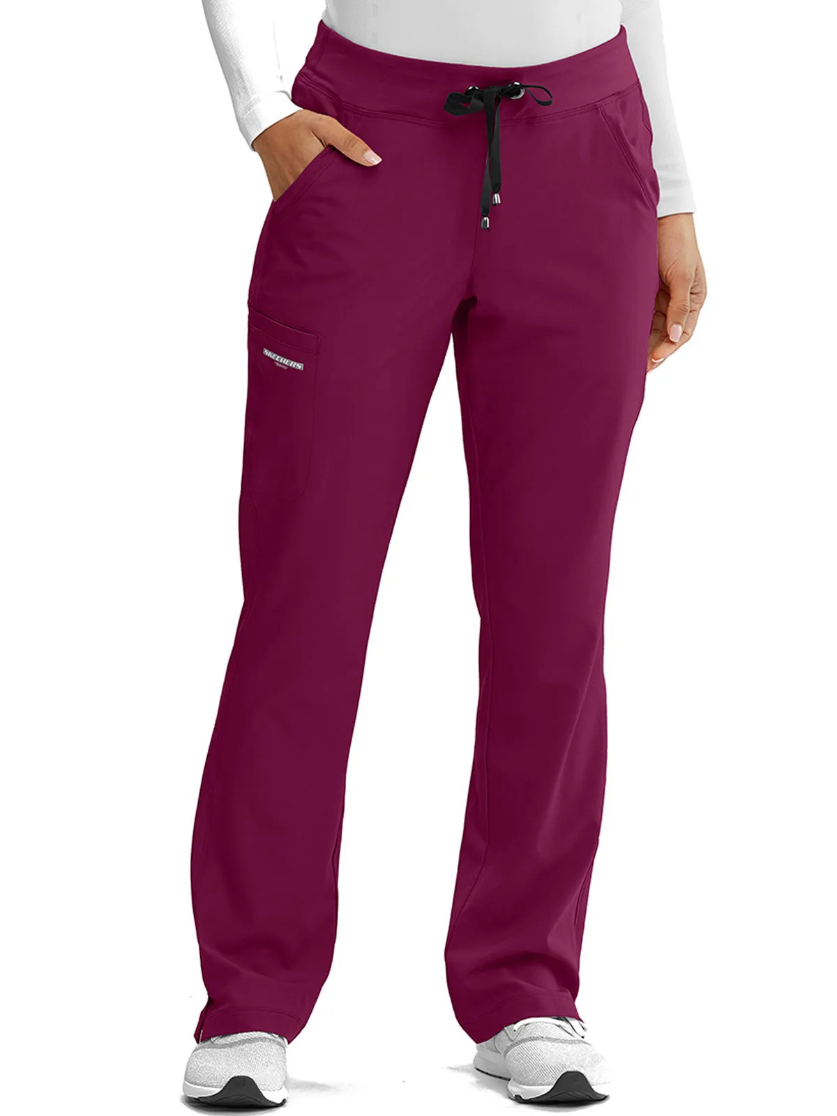 Women’s Shaped Leg Cargo Scrub Pants with Elastic Waistband [3]