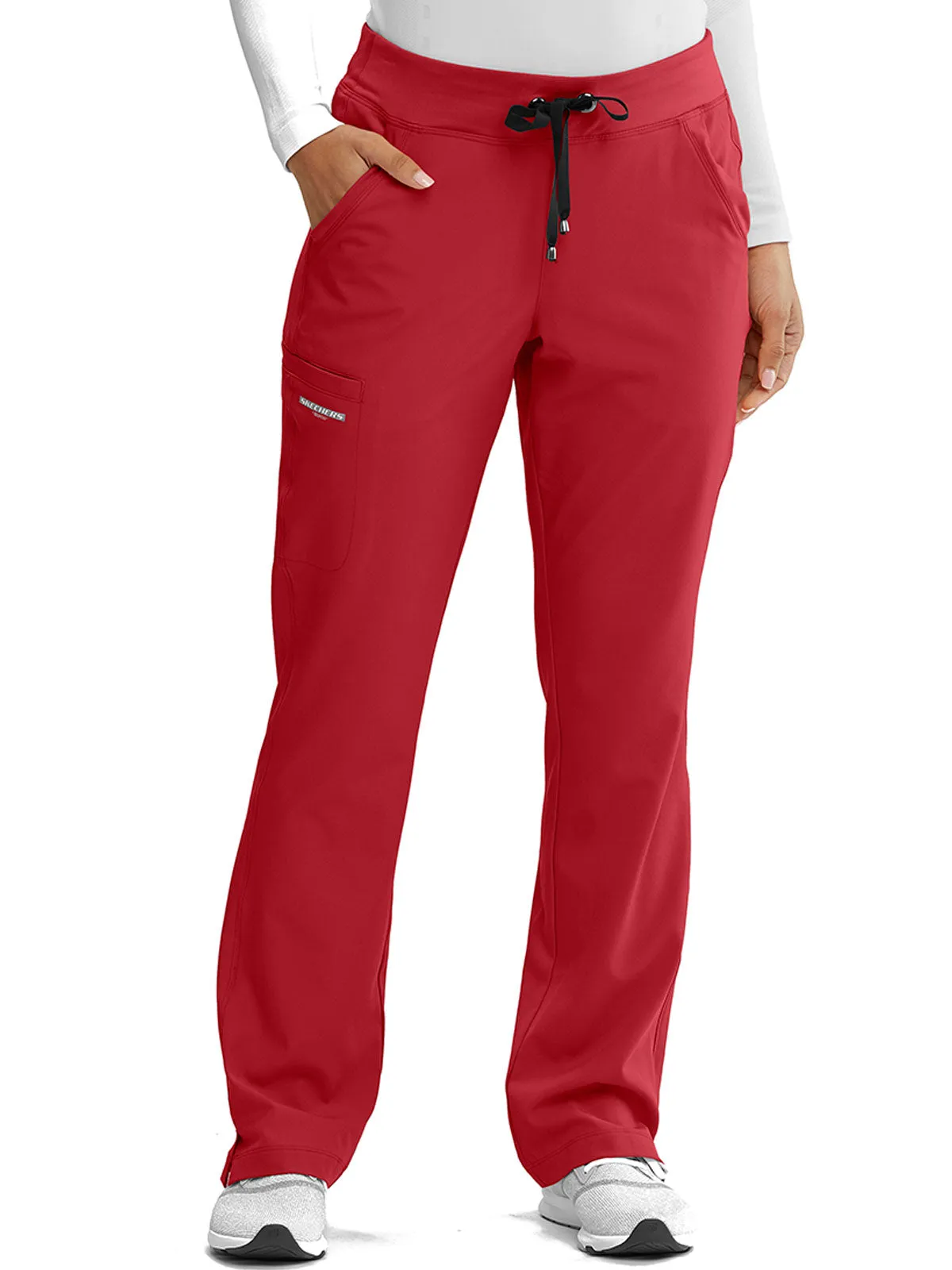 Women’s Shaped Leg Cargo Scrub Pants with Elastic Waistband [3]