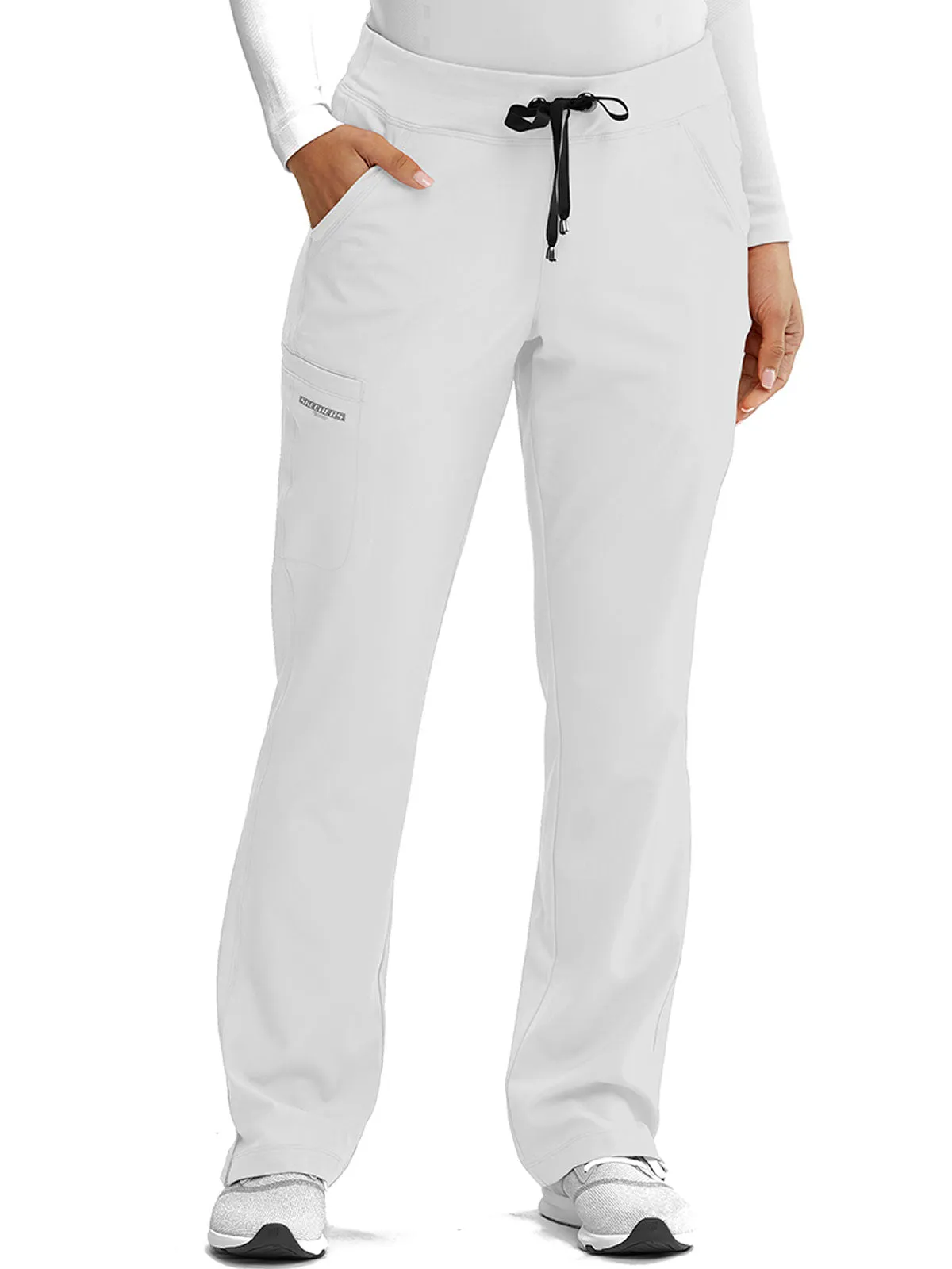 Women’s Shaped Leg Cargo Scrub Pants with Elastic Waistband [3]