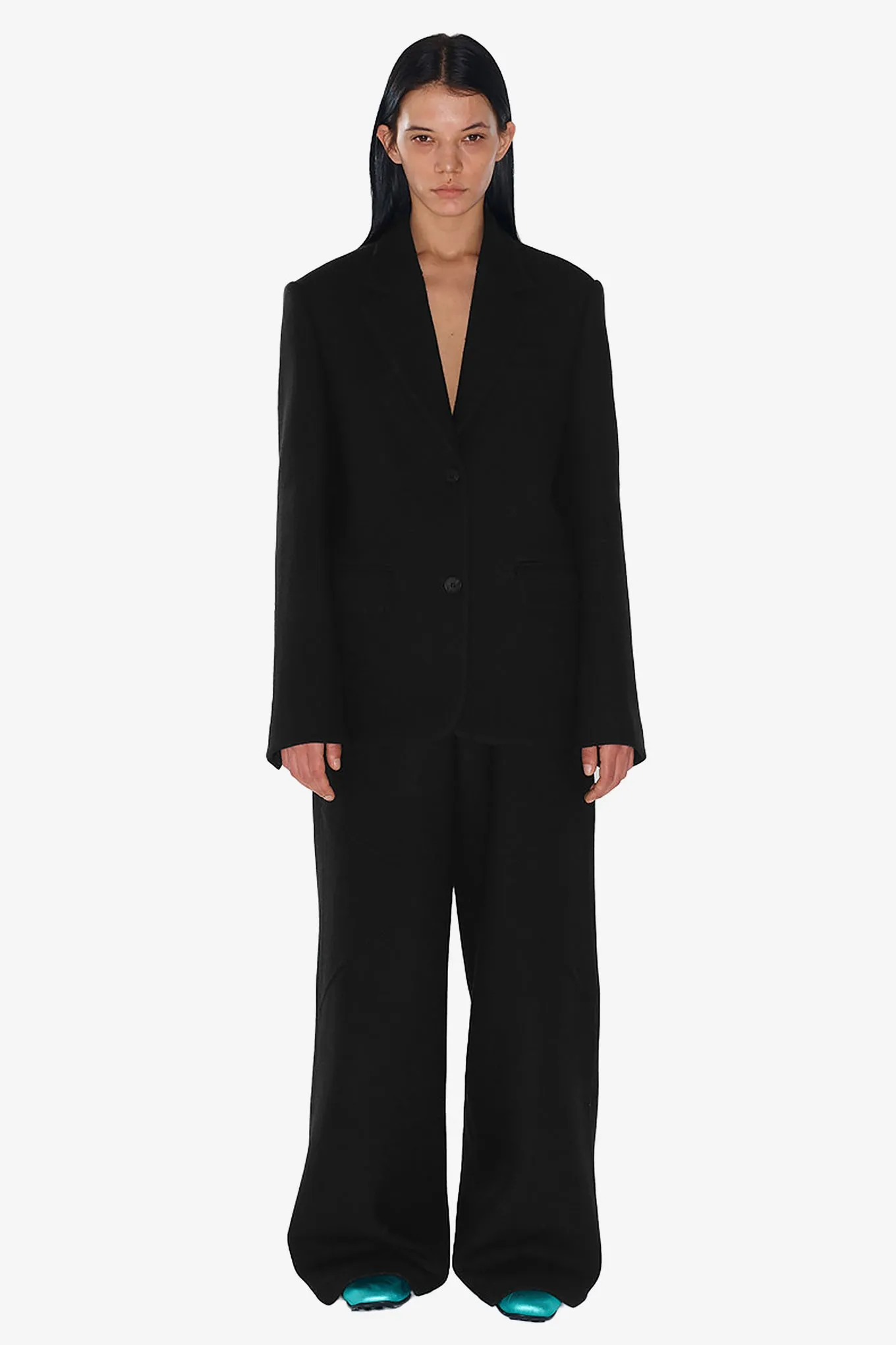 WOOL WIDE-LEG PANTS