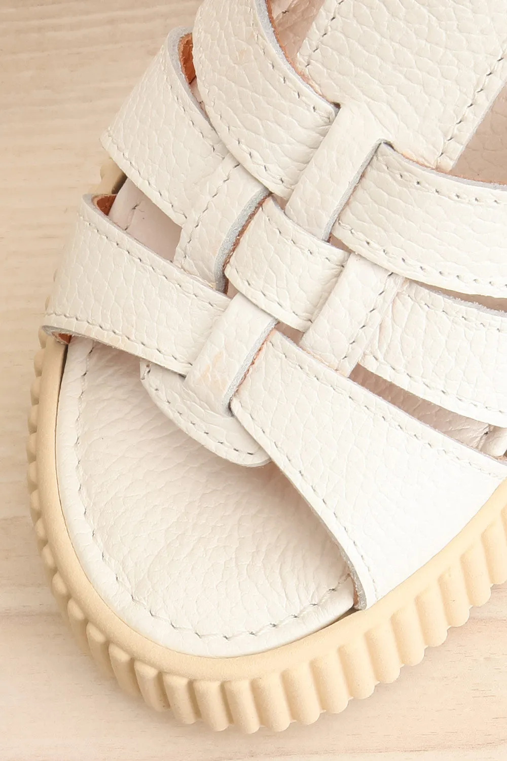 Xhabe | White Platform Fisherman Sandals