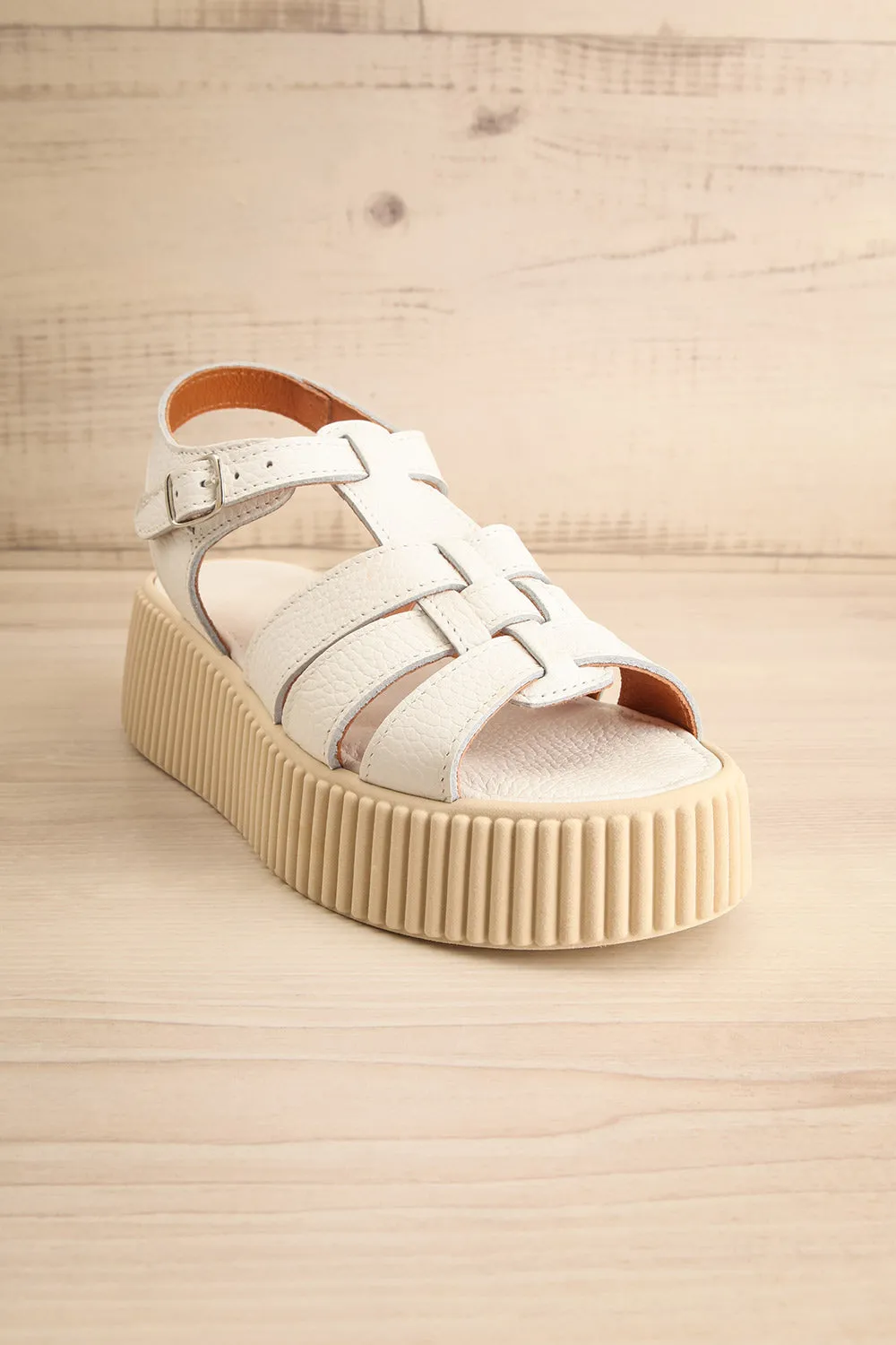 Xhabe | White Platform Fisherman Sandals