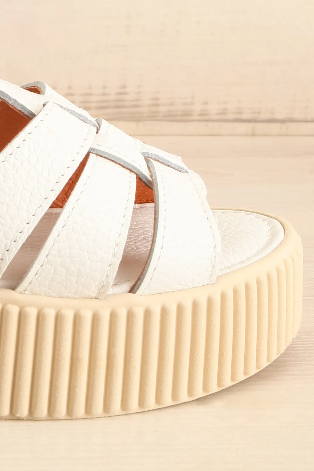 Xhabe | White Platform Fisherman Sandals