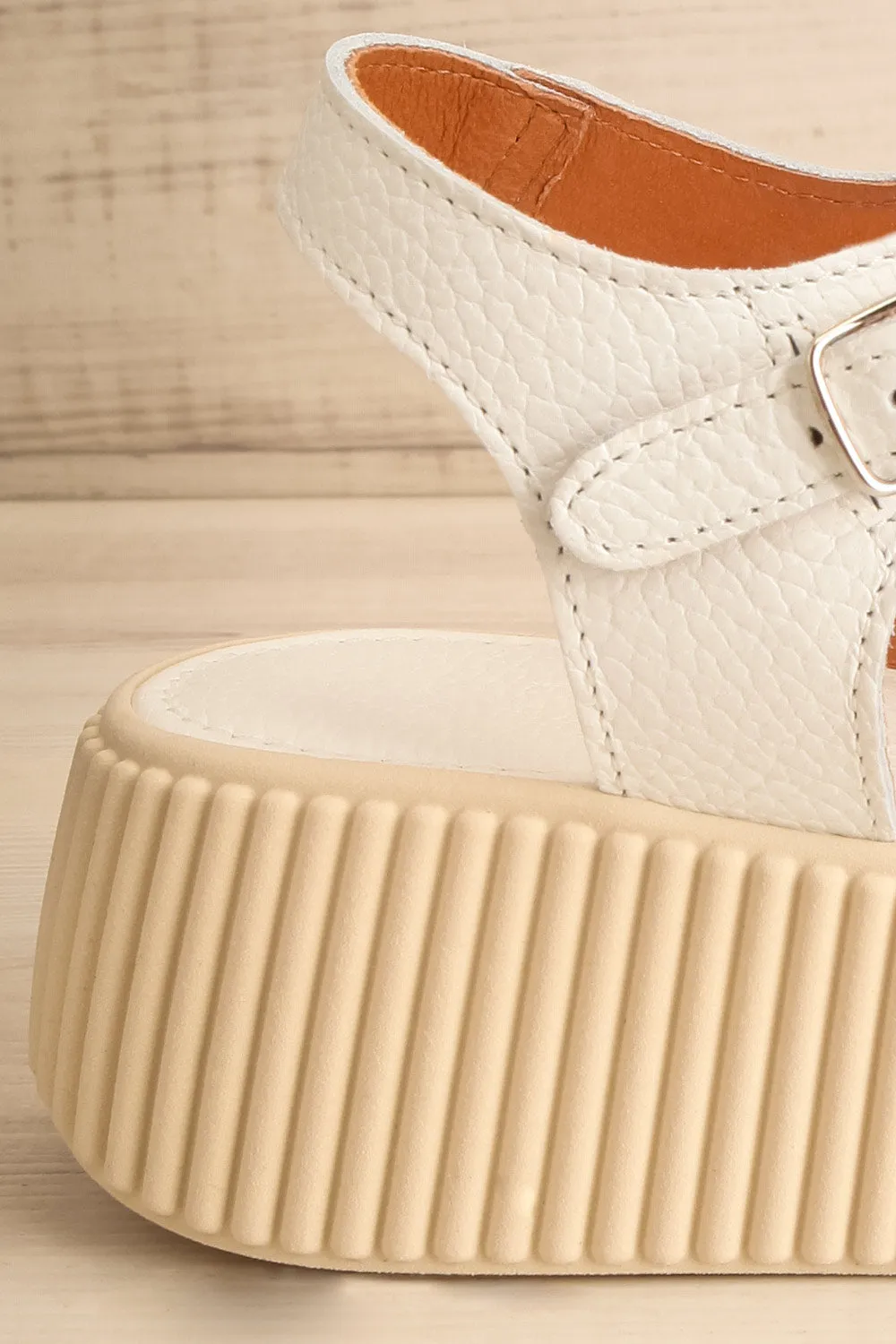 Xhabe | White Platform Fisherman Sandals