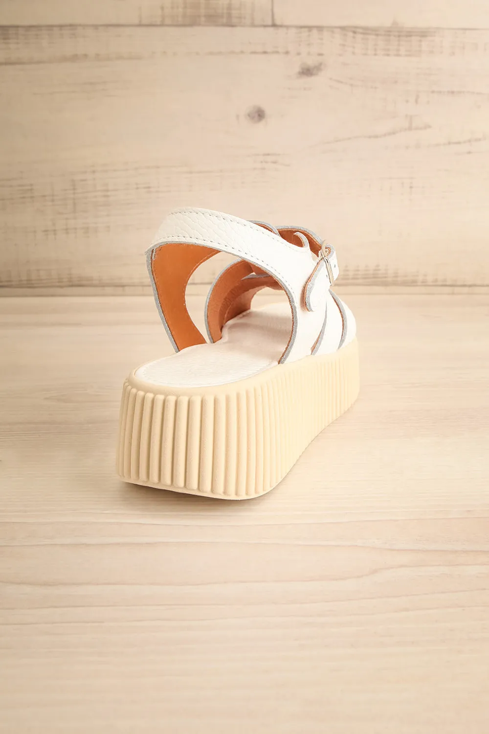 Xhabe | White Platform Fisherman Sandals