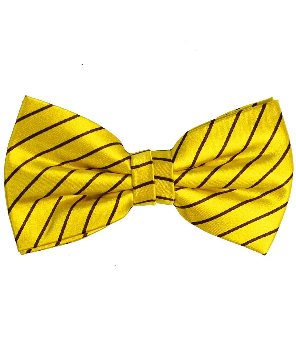 Yellow and Black Striped Silk Bow Tie